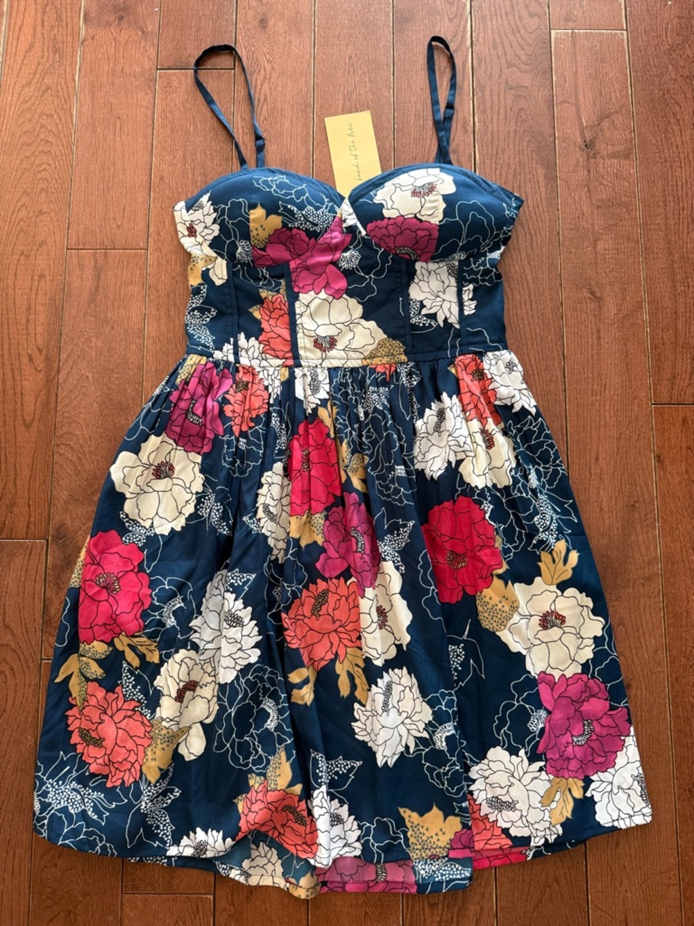 Band of the Free navy floral bustier mini dress